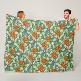 William Morris Single Stem  Bloembloemen Fleece Deken