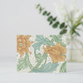 William Morris Single Stem Floral Pattern Briefkaart (Staand voorkant)