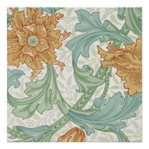 William Morris Single Stem Floral Pattern Perfect Poster