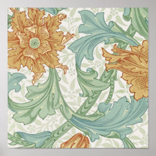 William Morris Single Stem Floral Pattern Poster