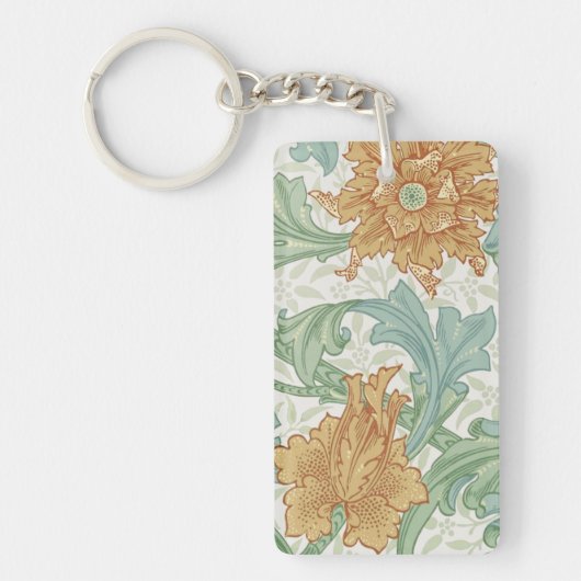 William Morris Single Stem Floral Pattern Sleutelhanger (Voorkant)