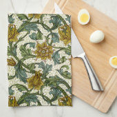 William Morris Single Stem Floral Pattern Theedoek (Quarter Fold)