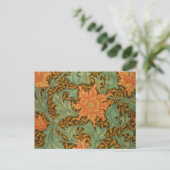 William Morris Single Stem Pattern Art Nouveau Briefkaart (Staand voorkant)