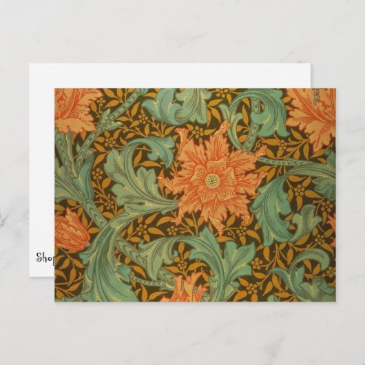 William Morris Single Stem Pattern Art Nouveau Briefkaart (Voorkant / Achterkant)