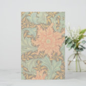 William Morris Single Stem Pattern Art Nouveau Briefpapier (Staand voorkant)