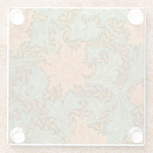 William Morris Single Stem Pattern Art Nouveau Glazen Onderzetter (Achterkant)