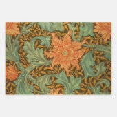 William Morris Single Stem Pattern Art Nouveau Inpakpapier Vel (Voorkant)