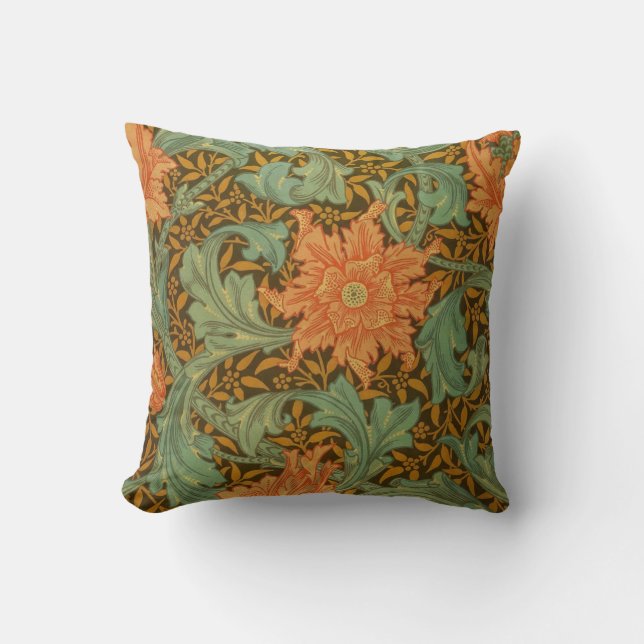 William Morris Single Stem Pattern Art Nouveau Kussen (Voorkant)