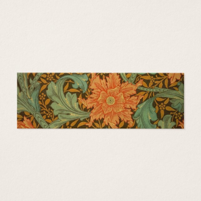 William Morris Single Stem Pattern Art Nouveau Mini Visitekaartjes (Voorkant)
