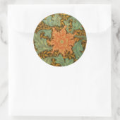 William Morris Single Stem Pattern Art Nouveau Ronde Sticker (Tas)