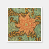 William Morris Single Stem Pattern Art Nouveau Servetten (Voorkant)