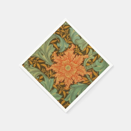William Morris Single Stem Pattern Art Nouveau Servetten (Hoek)