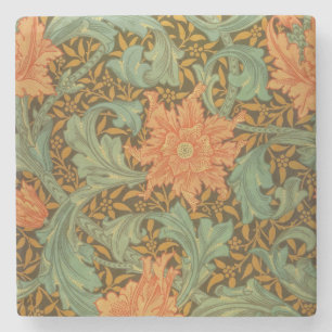 William Morris Single Stem Pattern Art Nouveau Stenen Onderzetter