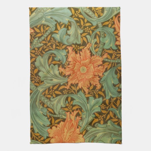 William Morris Single Stem Pattern Art Nouveau Theedoek (Verticaal)