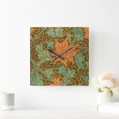 William Morris Single Stem Pattern Art Nouveau Vierkante Klok (Huis)