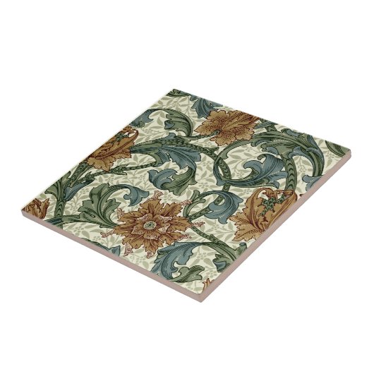 William Morris  Single Stem Pattern Tegeltje (Zijkant)