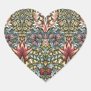 William Morris Slangenhoofd Bloempatroon Hart Sticker
