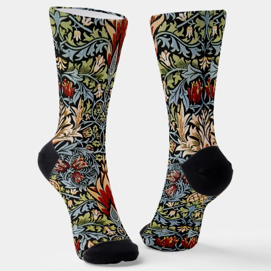 William Morris Slangenhoofd Bloempatroon Sokken (Gebogen)