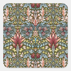 William Morris Slangenhoofd Bloempatroon Vierkante Sticker