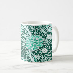 William Morris Smaragdgroen Bloempatroon Koffiemok