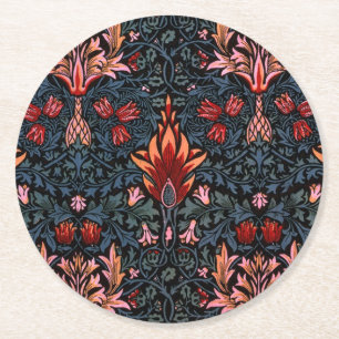 William Morris Snakeshead Dark Pattern Ronde Kartonnen Onderzetter