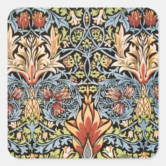 William Morris Snakeshead Design Vierkante Sticker (Voorkant)