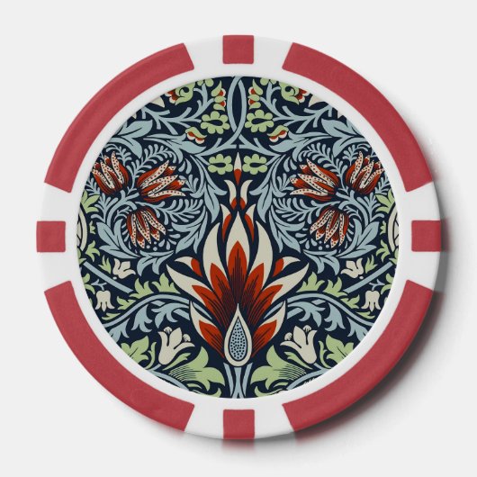 William Morris Snakeshead Floral Classic Botanical Poker Chips (Voorkant)