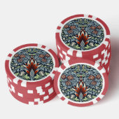 William Morris Snakeshead Floral Classic Botanical Poker Chips (Opstapeling)