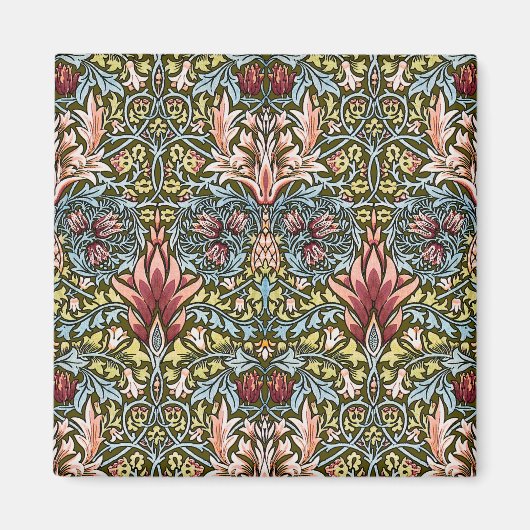 William Morris Snakeshead Floral Pattern Magneet (Voorkant)