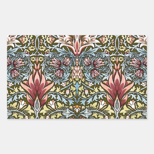 William Morris Snakeshead Floral Pattern Rechthoekige Sticker (Voorkant)