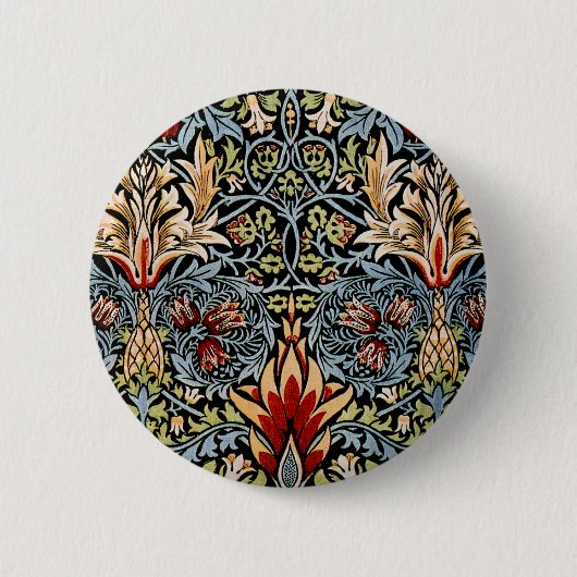 William Morris Snakeshead Floral Pattern Ronde Button 5,7 Cm (Voorkant)