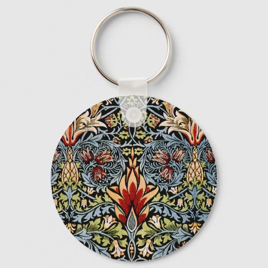 William Morris Snakeshead Floral Pattern Sleutelhanger (Voorkant)