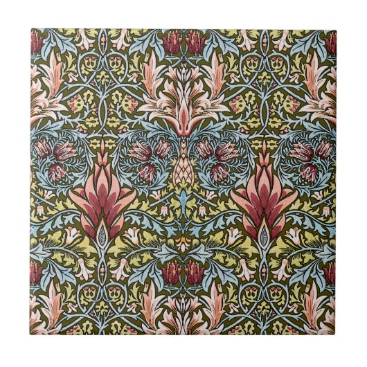 William Morris Snakeshead Floral Pattern Tegeltje (Voorkant)