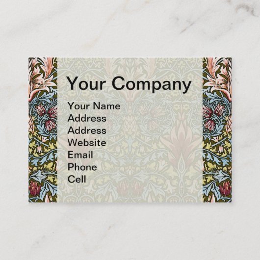 William Morris Snakeshead Floral Pattern Visitekaartje (Voorkant)