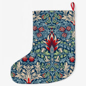 William Morris Snakeshead Fritillary Floral Design Grote Kerstsok (Achterkant)