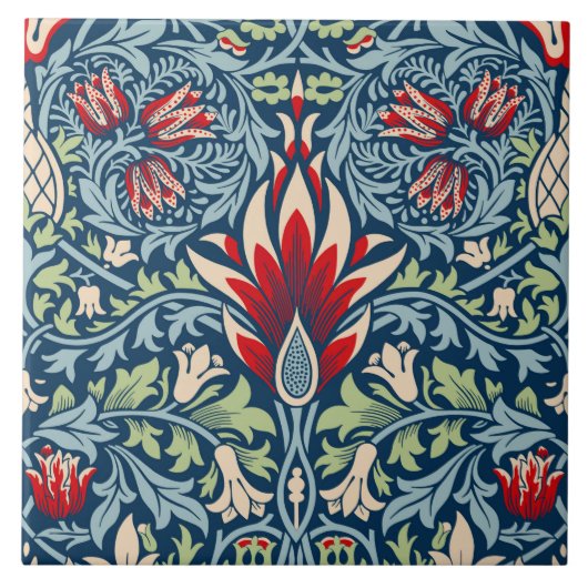 William Morris Snakeshead Fritillary Floral Design Tegeltje (Voorkant)