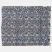  William Morris Snakeshead Fritillary Red Fleece Deken (Voorkant (Horizontaal))