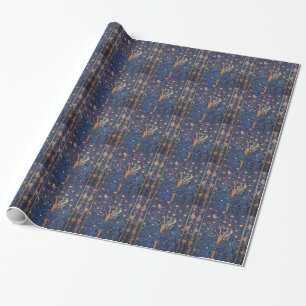 William Morris Specht Tapijt Blauwe Ontwerp Cadeaupapier