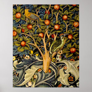 William Morris Specht Tapijt Vogels Bloem Poster