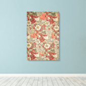 William Morris Spring Compton Bloem Rood Canvas Afdruk (Insitu (Houten vloer))
