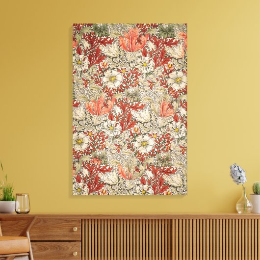 William Morris Spring Compton Bloem Rood Canvas Afdruk (Insitu (Woonkamer))