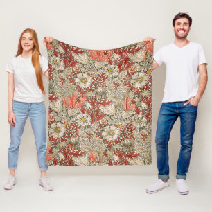 William Morris Spring Compton Bloem Rood Fleece Deken