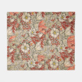 William Morris Spring Compton Bloem Rood Fleece Deken (Voorkant (Horizontaal))