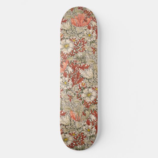 William Morris Spring Compton Bloem Rood Skateboard (Voorkant)