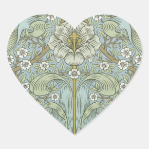 William Morris Spring Thicket: Antiek Bloemen Hart Sticker