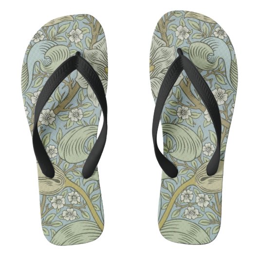William Morris Spring Thicket: Antiek Bloemen Teenslippers (Voetbed)