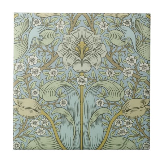 William Morris Spring Thicket: Antiek Bloemen Tegeltje (Voorkant)