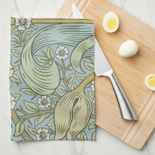 William Morris Spring Thicket: Antiek Bloemen Theedoek (Quarter Fold)