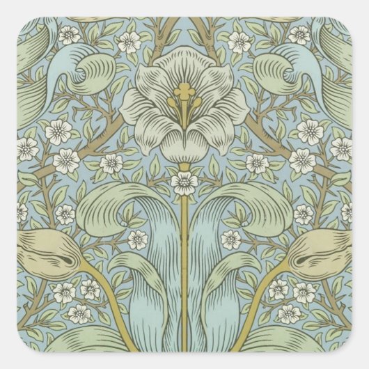 William Morris Spring Thicket: Antiek Bloemen Vierkante Sticker (Voorkant)