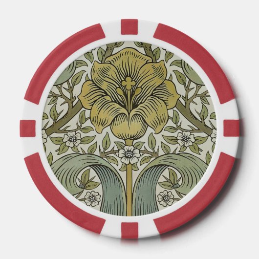 William Morris Spring Thicket Classic Pattern Poker Chips (Voorkant)